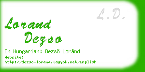 lorand dezso business card